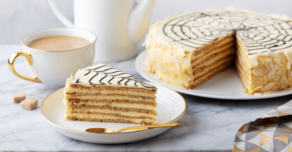 Hungarian Torte Cake with Coffee