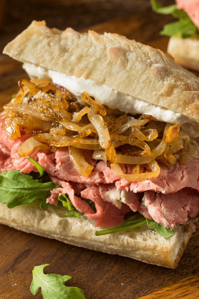 Prime Rib Sandwich with Caramelized Onions