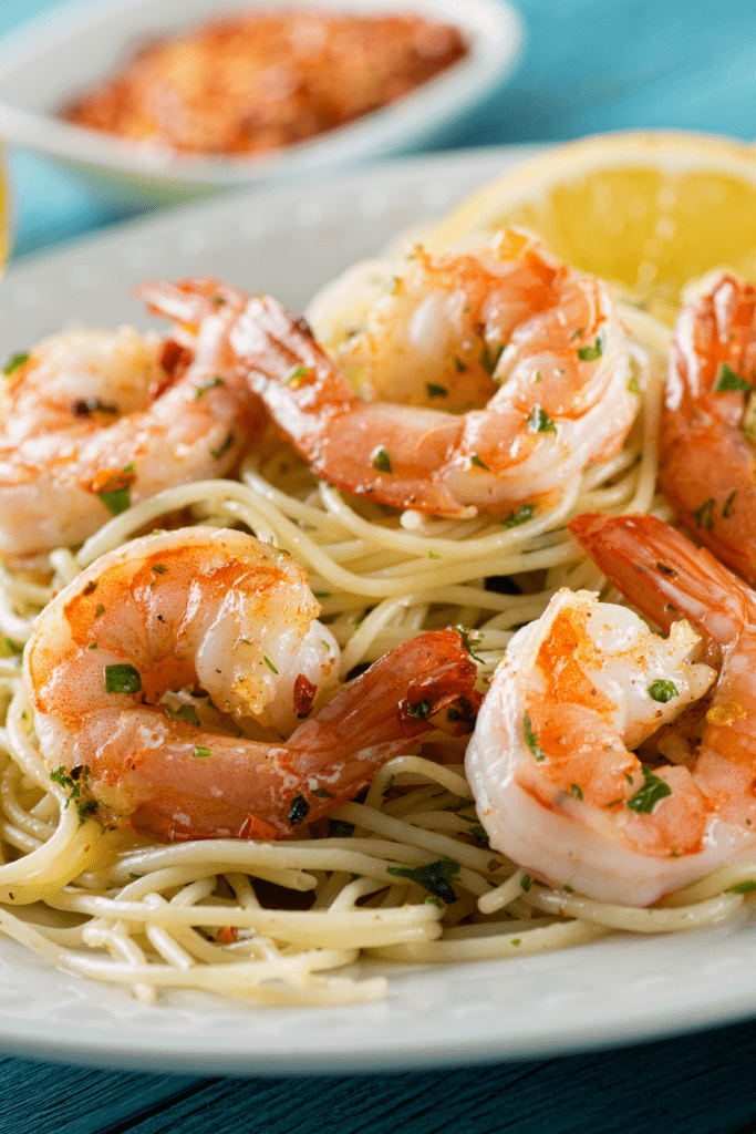 Shrimp Scampi with Lemons and Spaghetti