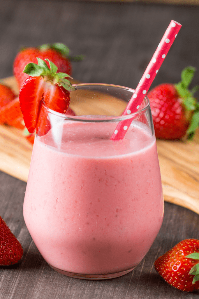 Strawberry Milkshake with Fresh Strawberries