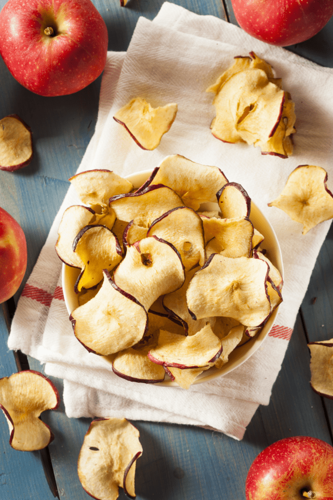 Apple Chips in a Bowl