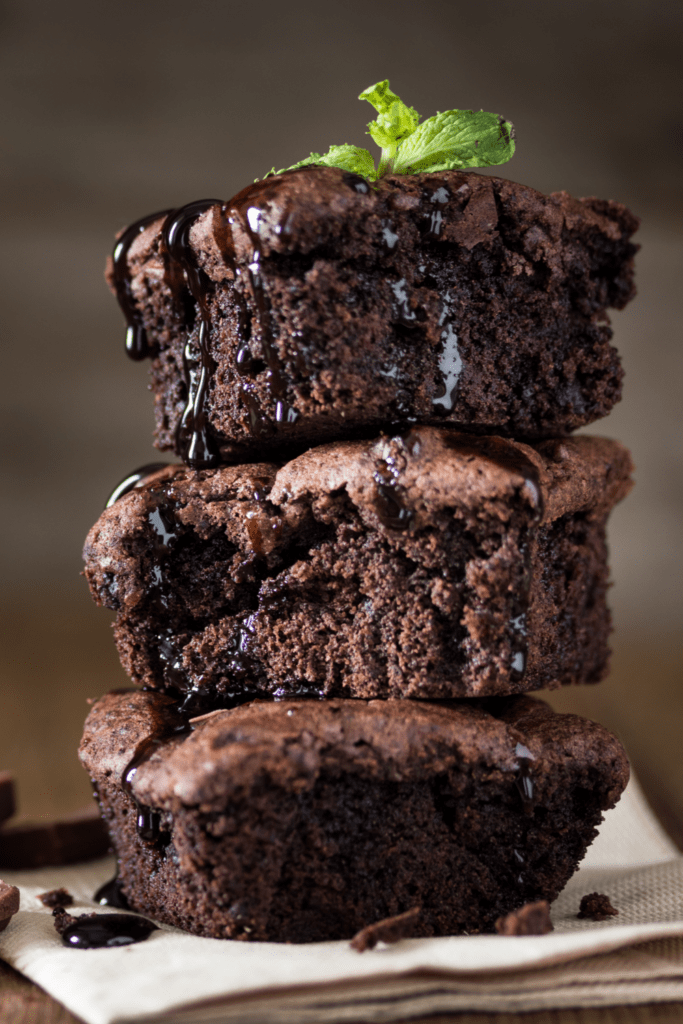 Chocolate Brownies with Chocolate Syrup