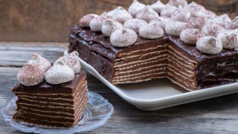 Chocolate-Matzo Layered Cake