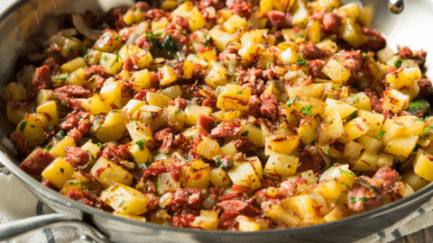 Corned Beef and Potato Hash in a Pan