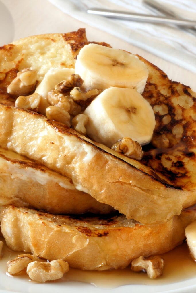 30 Toast Recipes To Brighten Your Morning including French Toast with Banana Toppings