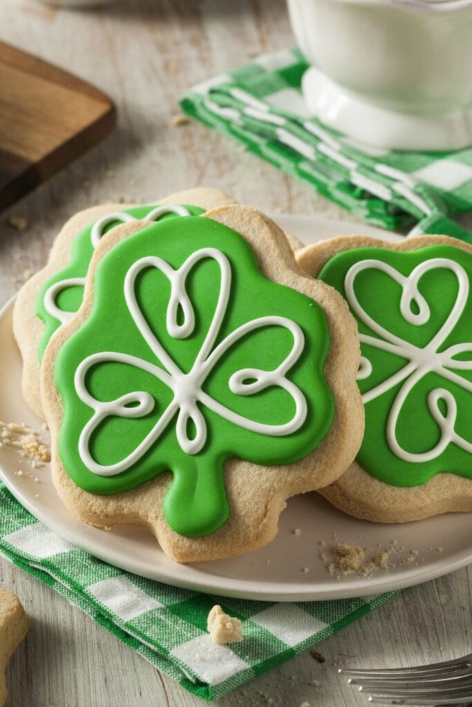 St. Patrick's Day Desserts featuring Green Clover Cookies