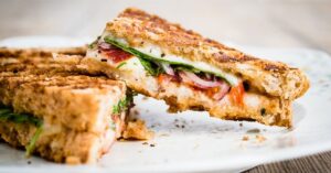 Grilled Panini with Vegetables and Mozzarella Cheese