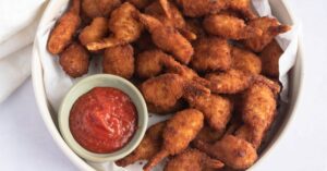 Homemade Air Fryer Breaded Shrimp with Ketchup