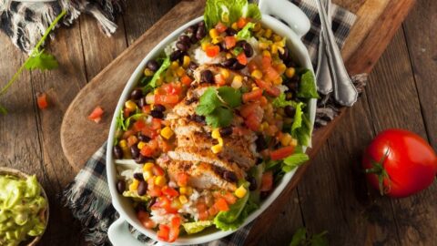 Homemade Chicken Burrito Bowl Salad