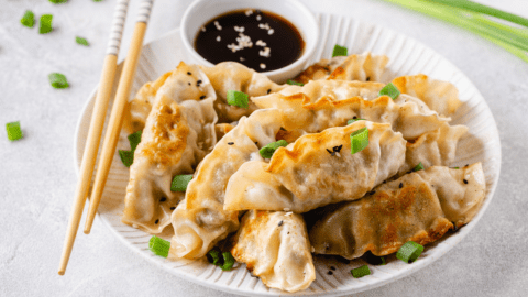 Homemade Fried Dumplings with Soy Sauce