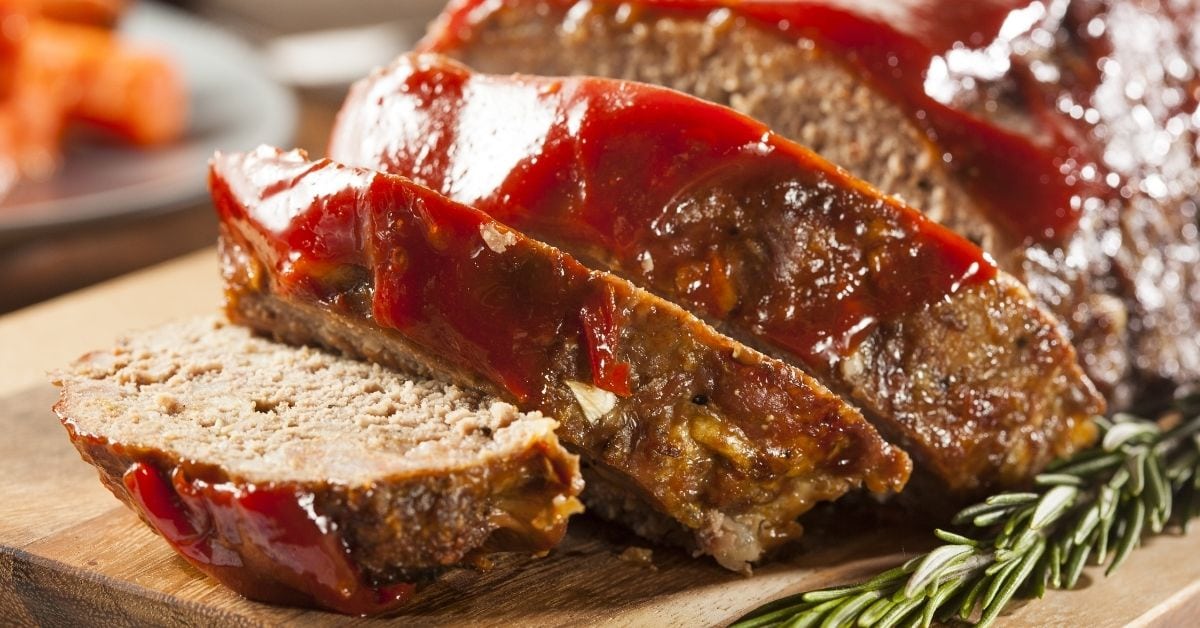 Homemade Meatloaf with Ketchup and Spices