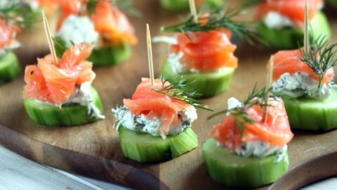 Homemade Smoked Salmon Cucumber Bites