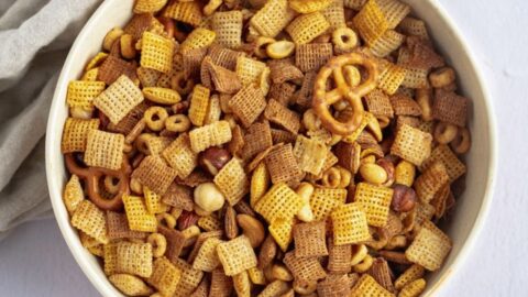 Homemade Texas Trash Snack Mix in a Bowl