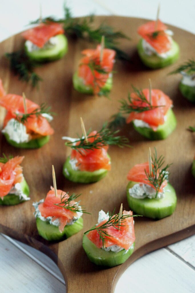 25 Easy Keto Appetizers featuring Smoked Salmon Cucumber Bites