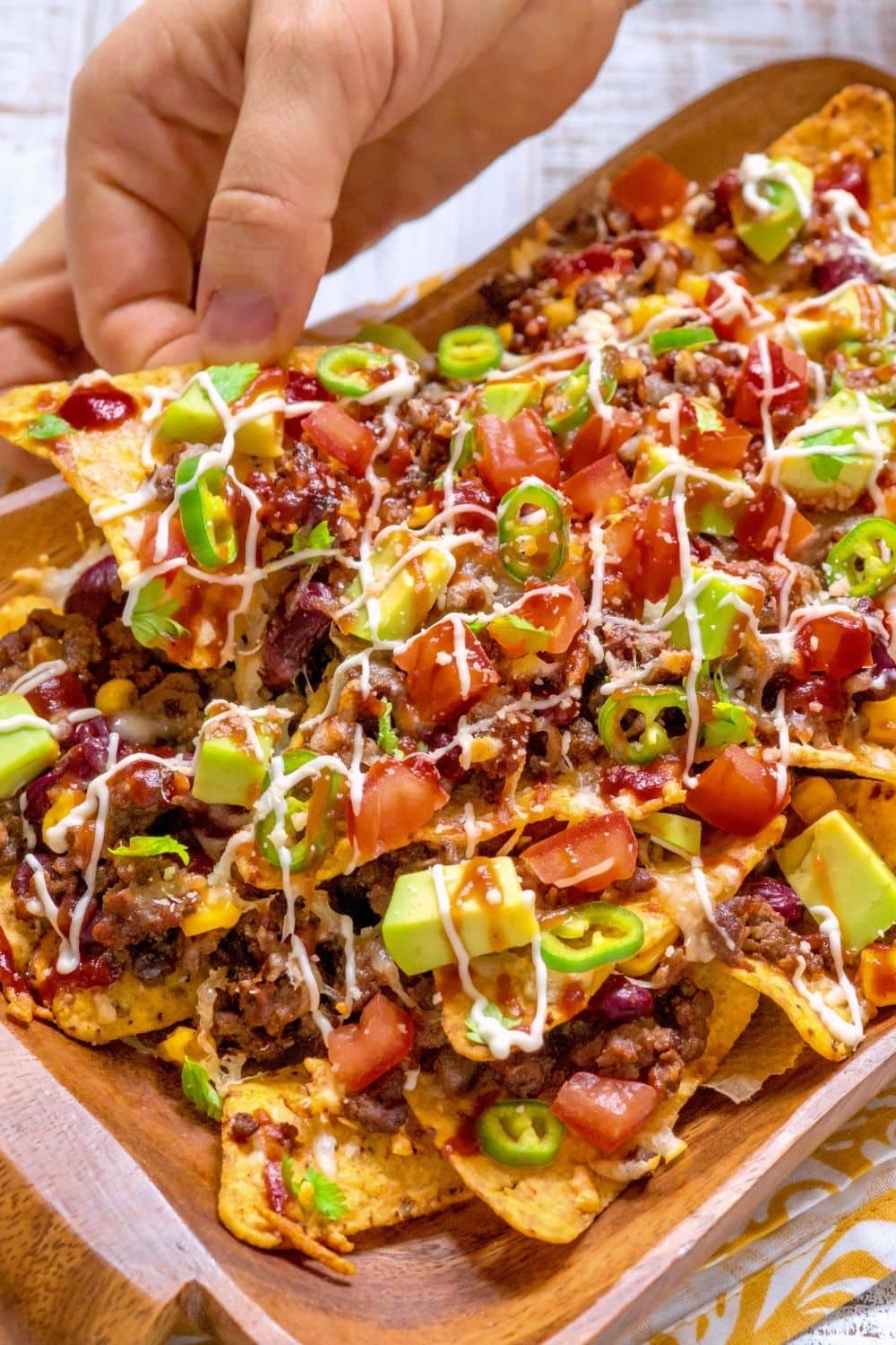 Spicy Nachos with Avocado, Tomatoes and Guacamole