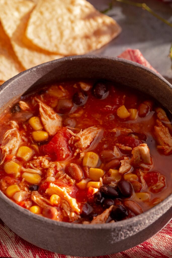 Tortilla Soup with Beans and Corn