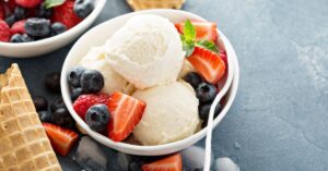 Vanilla Ice Cream with Fresh Fruits