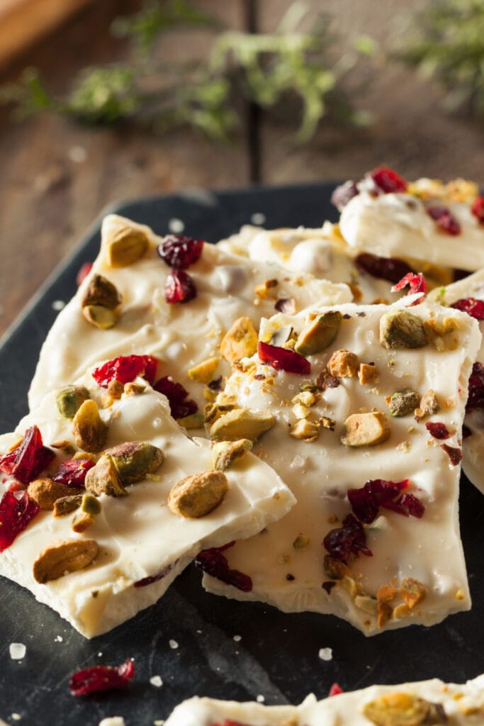 White Chocolate with Nuts and Cranberries