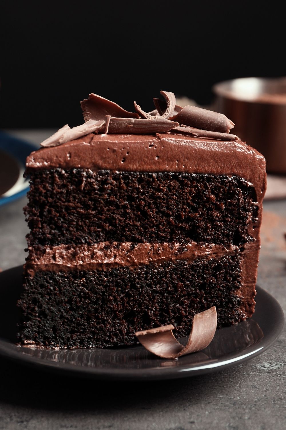 A Slice of Homemade Chocolate Cake