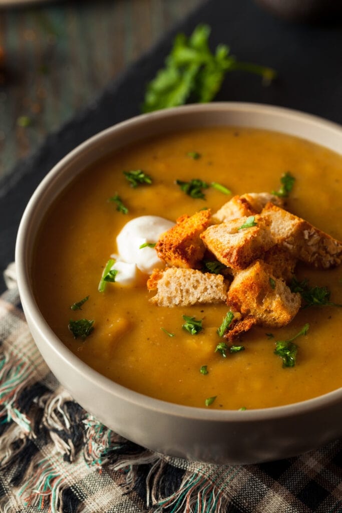 Butternut Squash Soup with Bread Crumbs