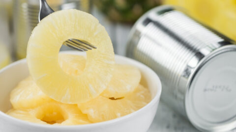Canned Pineapple in a Bowl