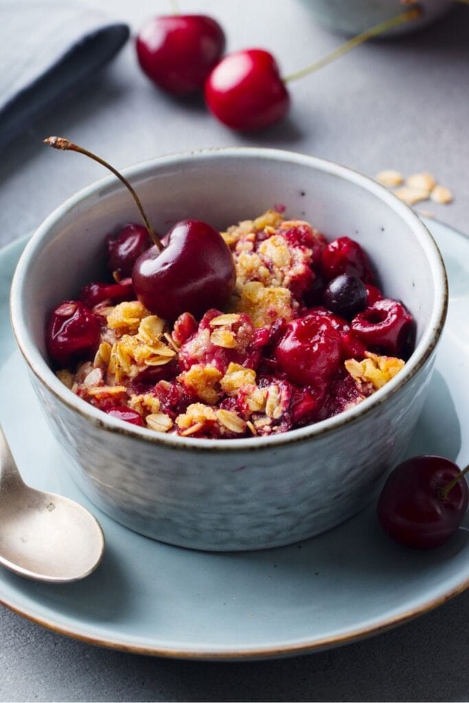 Cherry Crumble in a Bowl