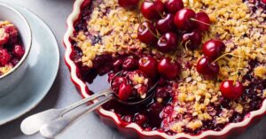 Cherry Crumble in a Pan Dish