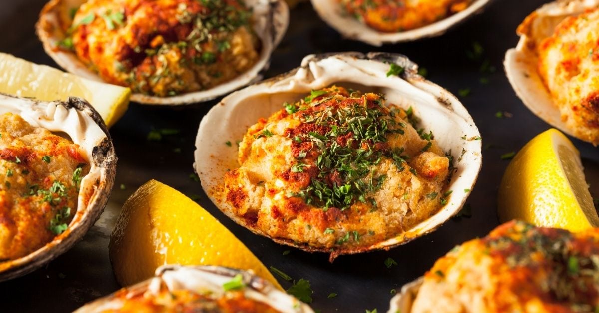 Homemade Baked Clam with Lemons