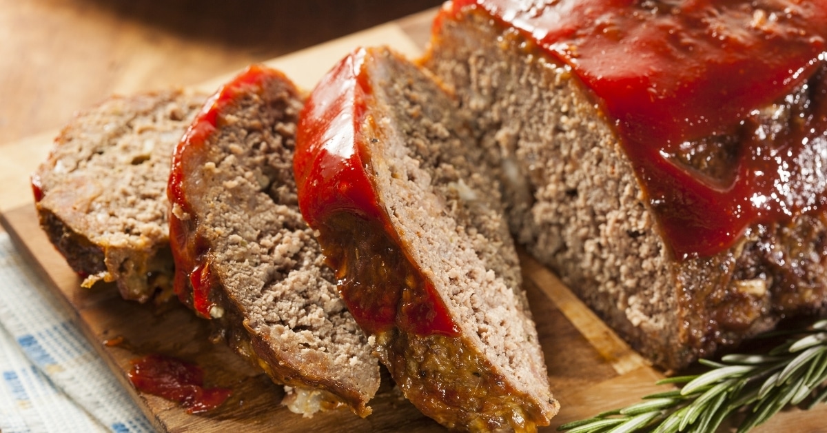 Homemade Ground Beef Meatloaf with Ketchup