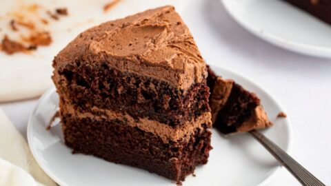 Homemade Moist, Sweet and Fluffy Layered Chocolate Cake