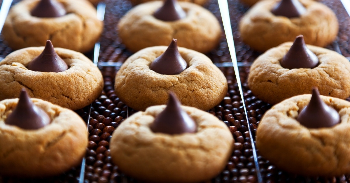 Homemade Peanut Butter Blossom Cookies with Hershey Kisses