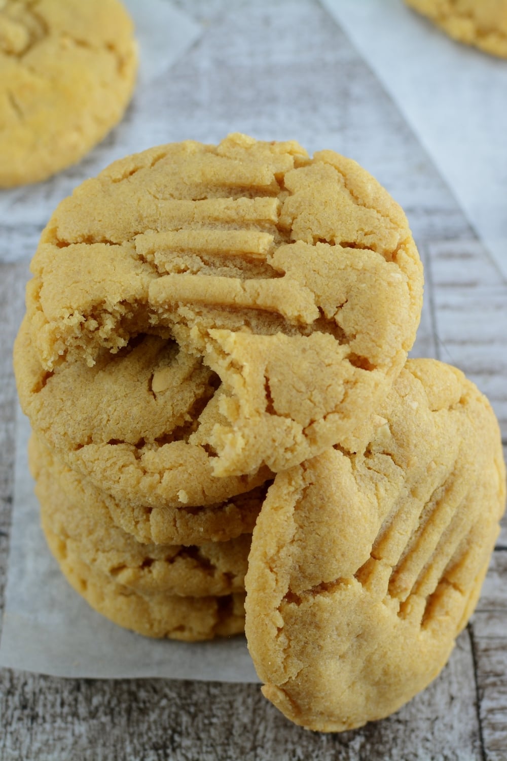 Stack peanut butter cookies