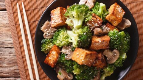 Mixed Vegetables Including Broccoli, Tofu and Mushrooms