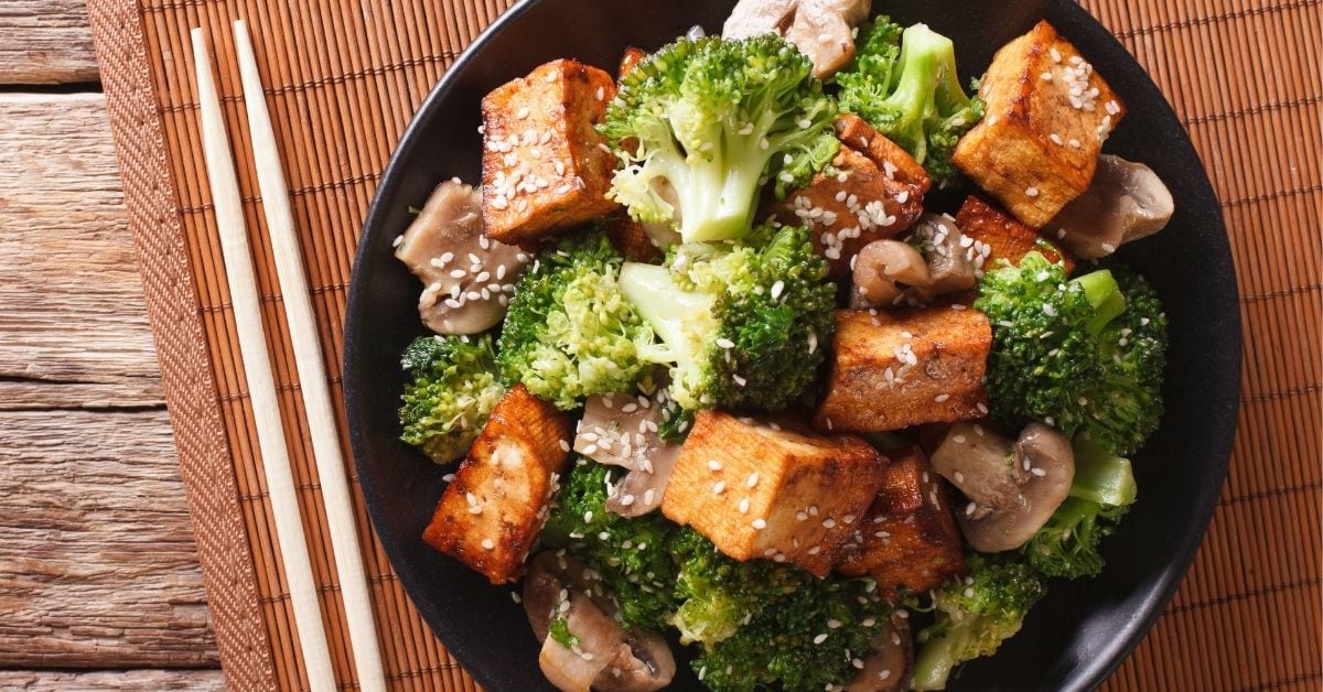 Mixed Vegetables Including Broccoli, Tofu and Mushrooms