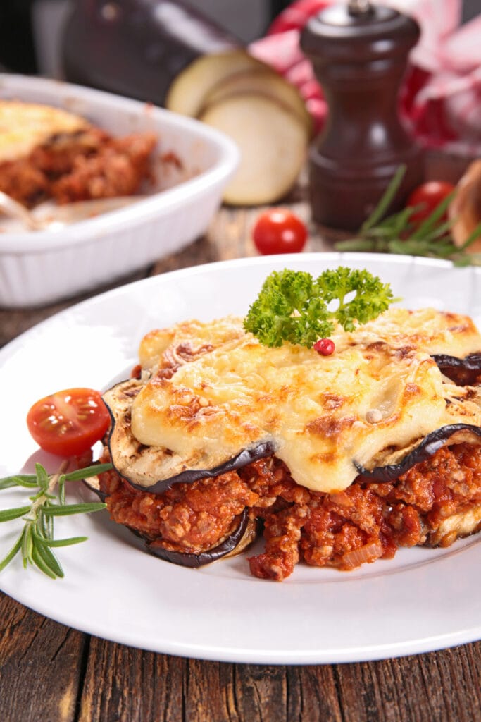 Moussaka: Beef with Eggplant and Cheese