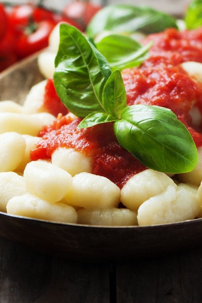 Potato Gnocchi with Tomato Sauce and Basil