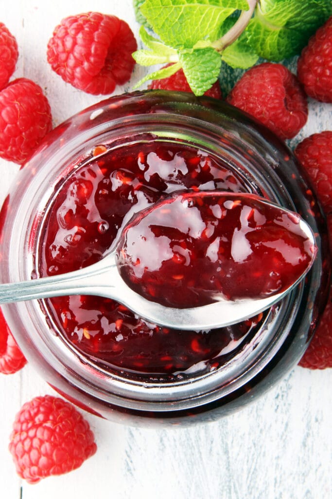 Raspberry Jam with Fresh Raspberries