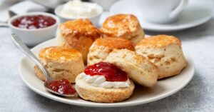 Scones with Strawberry Jam and a Cup of Tea