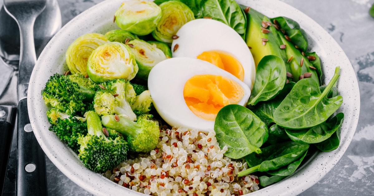 Vegetable Bowl with Boiled Eggs