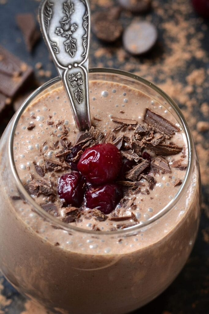 Black Forest Smoothie with Chocolate Bits and Cherry