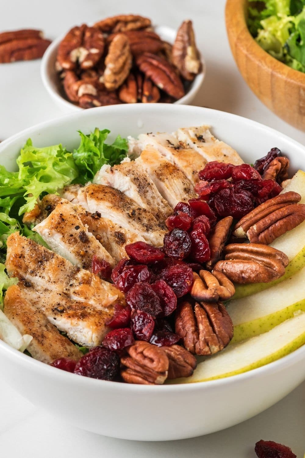 Chicken Salad with Dried Berries, Pecan Nuts and Pears