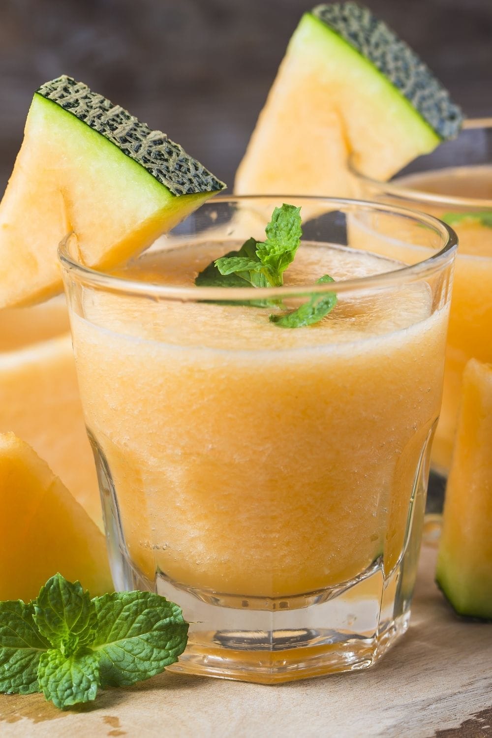 Cold Cantaloupe Juice in a Glass Jar