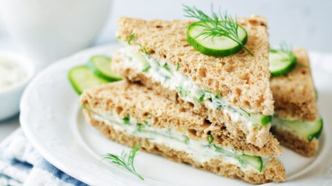 Cucumber Sandwiches with Cream Cheese and Dill