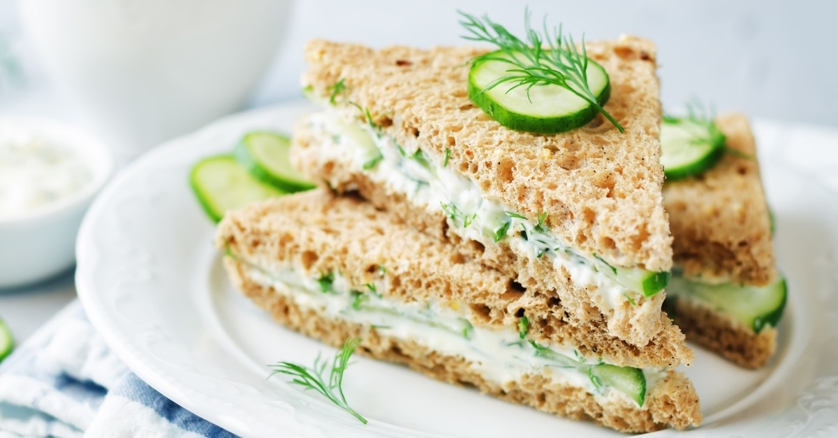 Cucumber Sandwiches with Cream Cheese and Dill