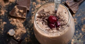 Homemade Black Forest Smoothie with Cherries