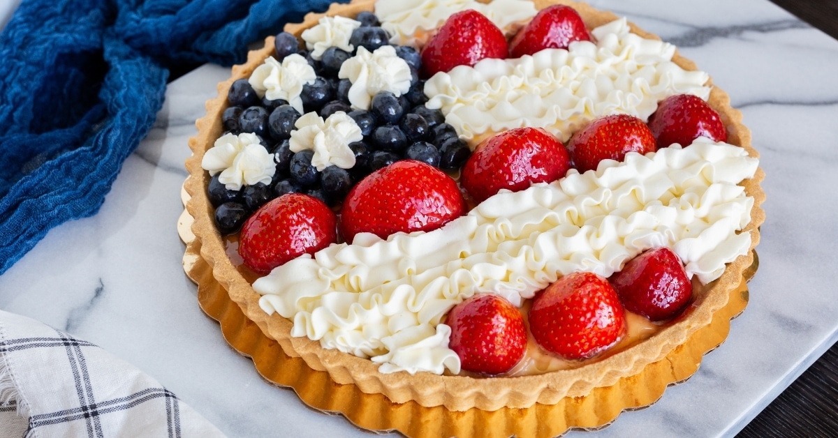Homemade Fourth of July Fruit Tart with Berries