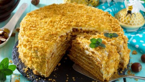 Homemade Sweet Layered Honey Cake