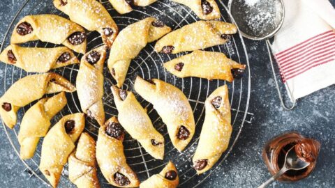 Jewish Cookie Rugelach with Chocolate Filling