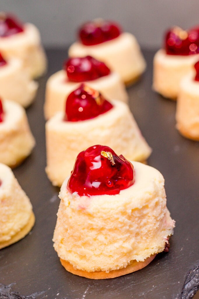 Mini-Cheesecake Bites with Cherries