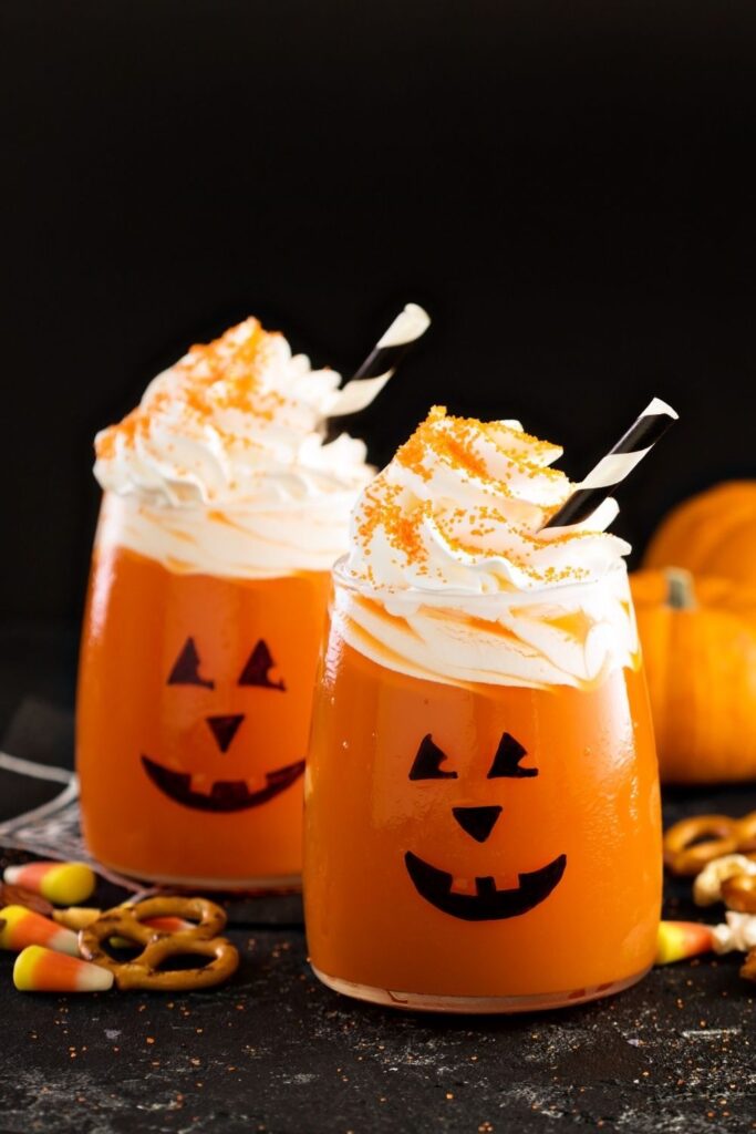 Pumpkin Cocktail with Whipped Cream -  Spooky Halloween Cocktails